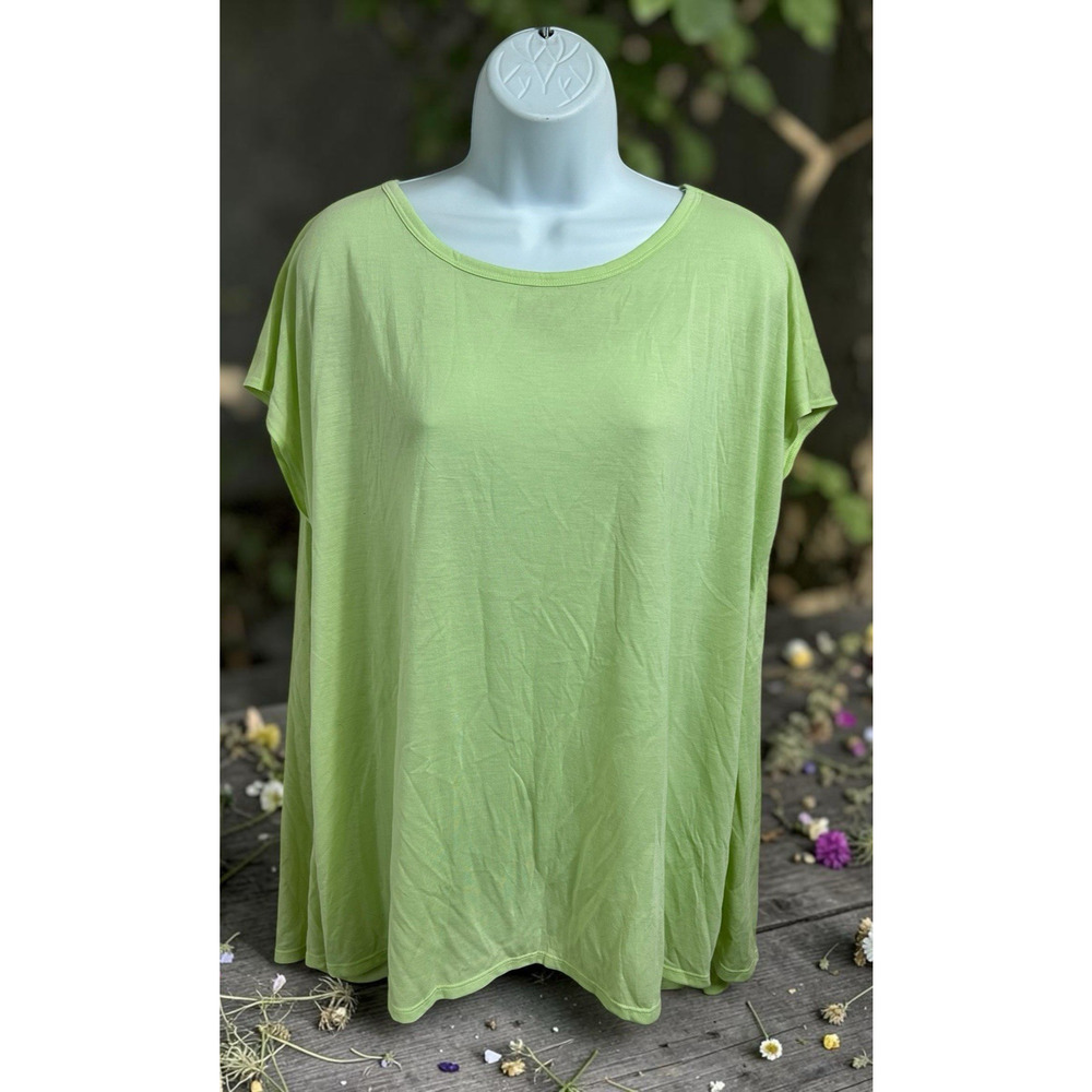 Old Navy Go Dry Neon Yellow Athletic Shirt Sz L Over-Sized Open Back Loose Top